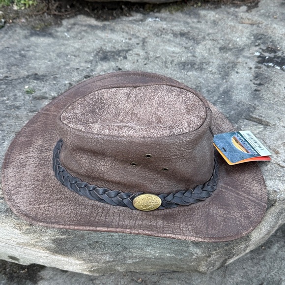 OUTBACK SURVIVAL GEAR  DISTRESSED LEATHER COWBOY HAT -S -NWT ! ?? main image 6